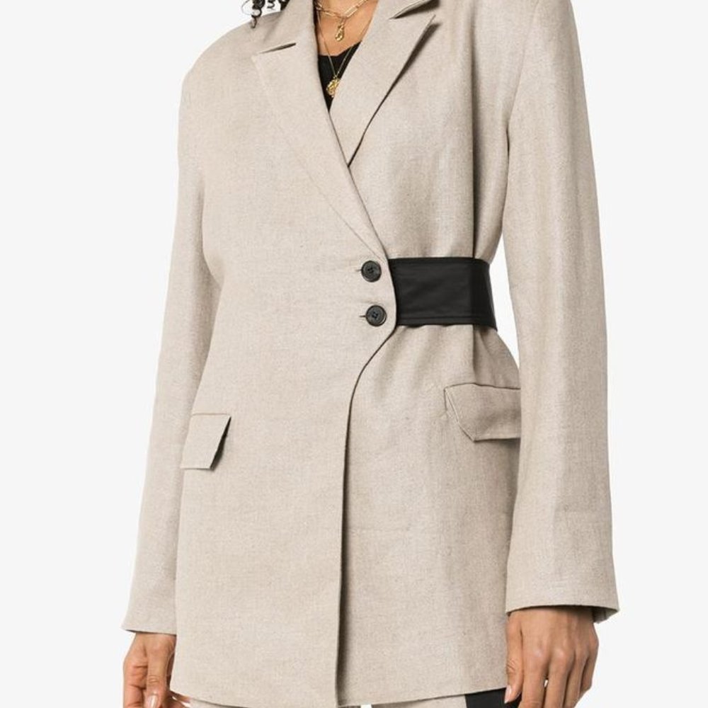 GANNI LINEN WRAP BLAZER SZ 38 NWT (RETAIL $981)